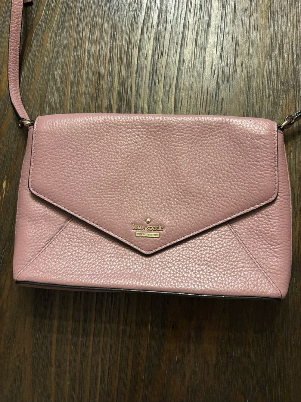 kate spade Blush Pink Pebbled Leather Crossbody Envelope Bag